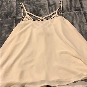 Tan with black beads camisole shirt